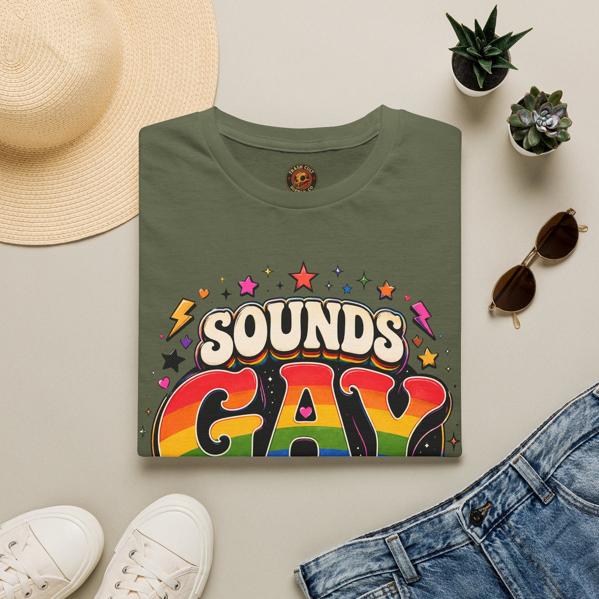 Sounds Gay T‑Shirt — Rainbow Retro "Sounds Gay I'm In" Pride Tee