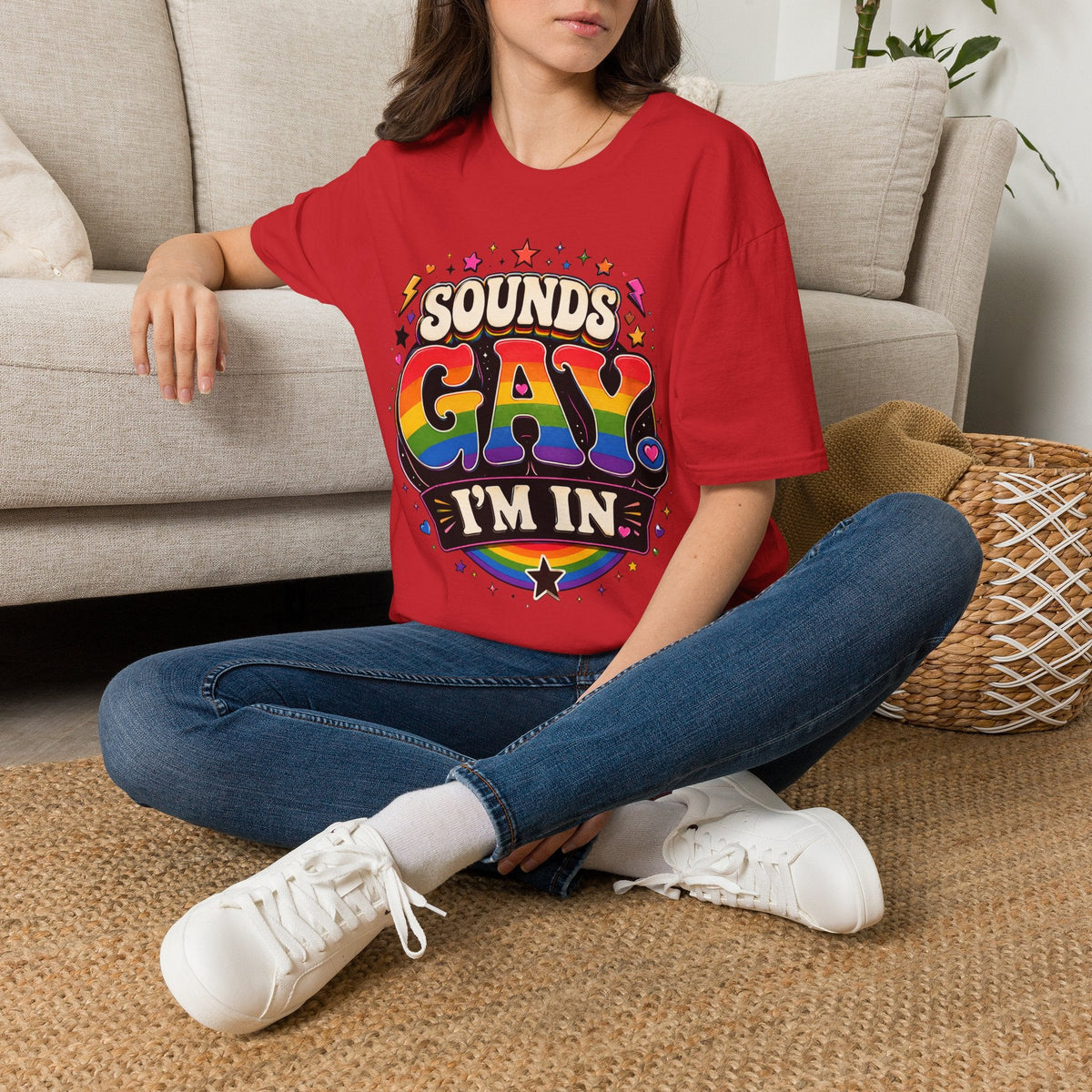 Sounds Gay T‑Shirt — Rainbow Retro "Sounds Gay I'm In" Pride Tee