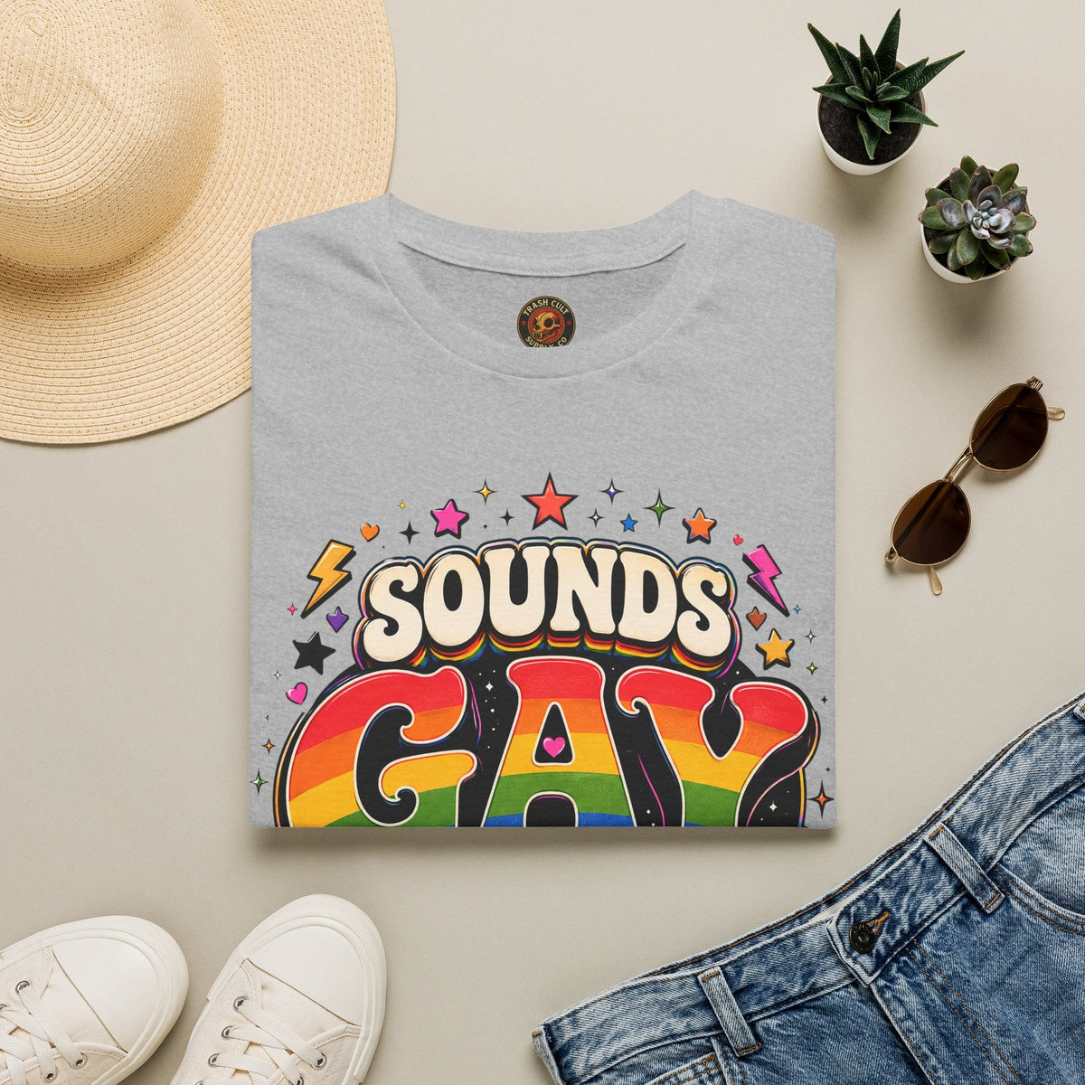 Sounds Gay T‑Shirt — Rainbow Retro "Sounds Gay I'm In" Pride Tee