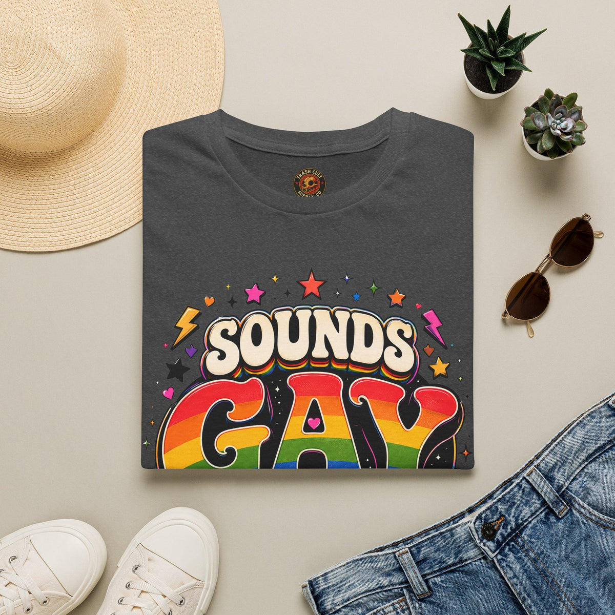 Sounds Gay T‑Shirt — Rainbow Retro "Sounds Gay I'm In" Pride Tee