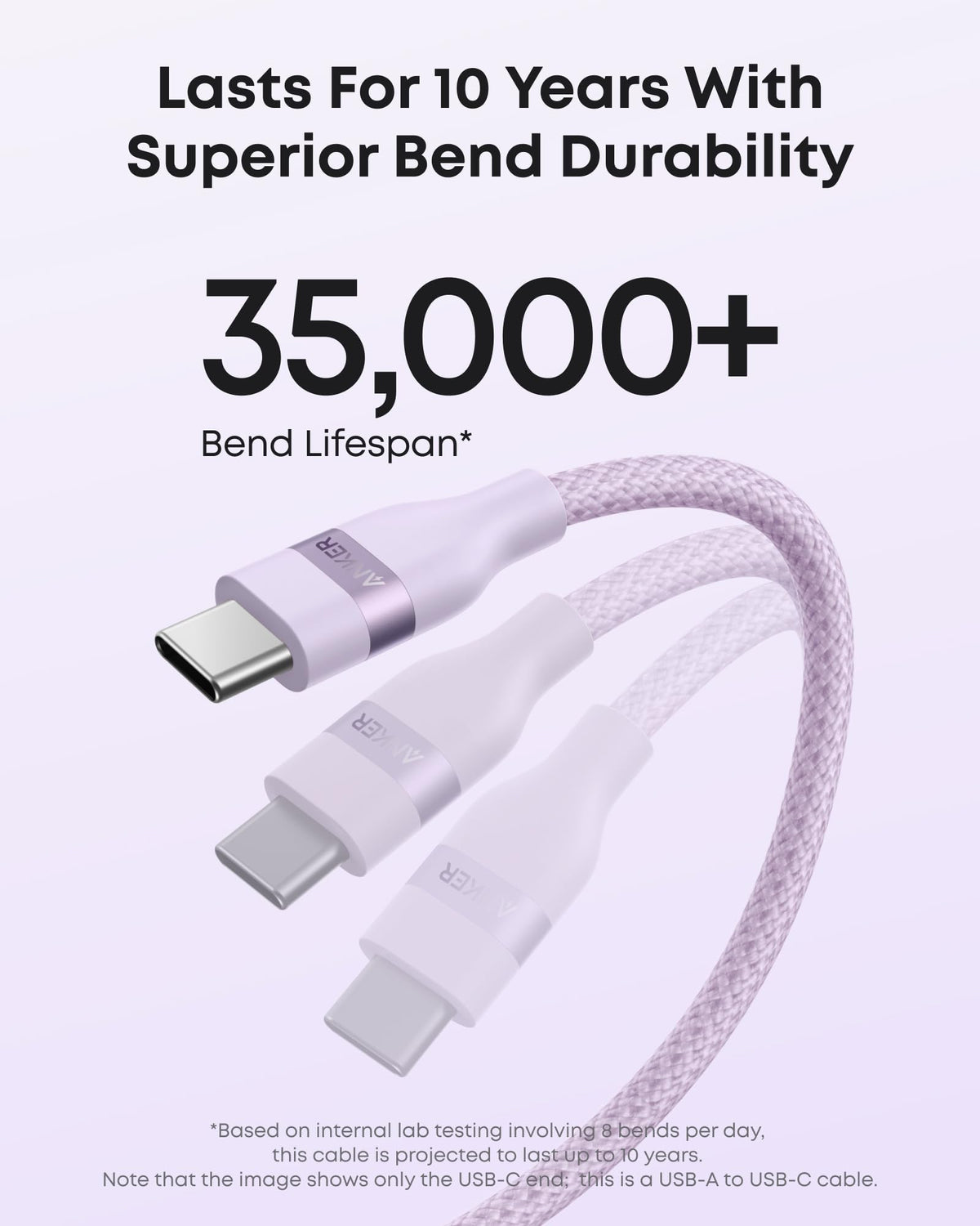 Anker USB-A to USB-C Cable (3 ft / 6 ft, Upcycled-Braided) - ATE