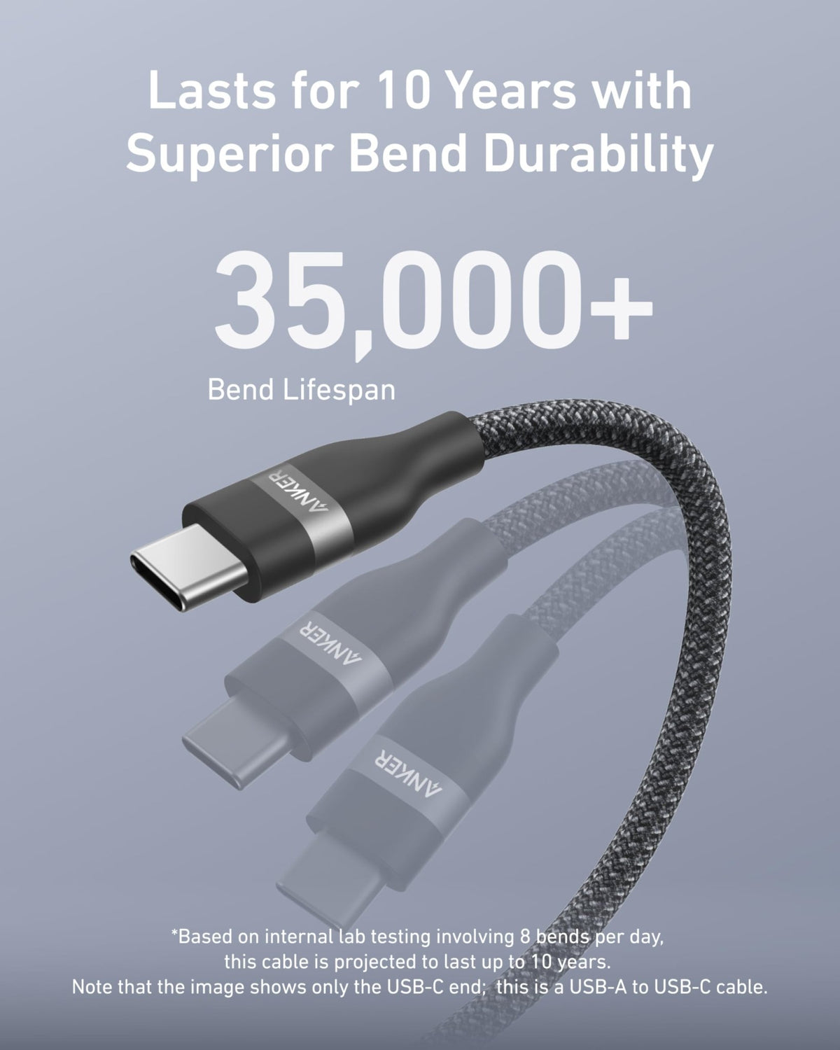 Anker USB-A to USB-C Cable (3 ft / 6 ft, Upcycled-Braided) - ATE