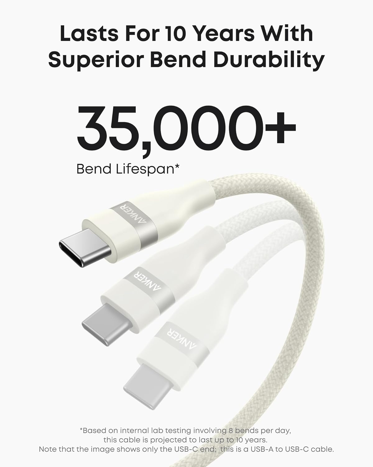 Anker USB-A to USB-C Cable (3 ft / 6 ft, Upcycled-Braided) - ATE