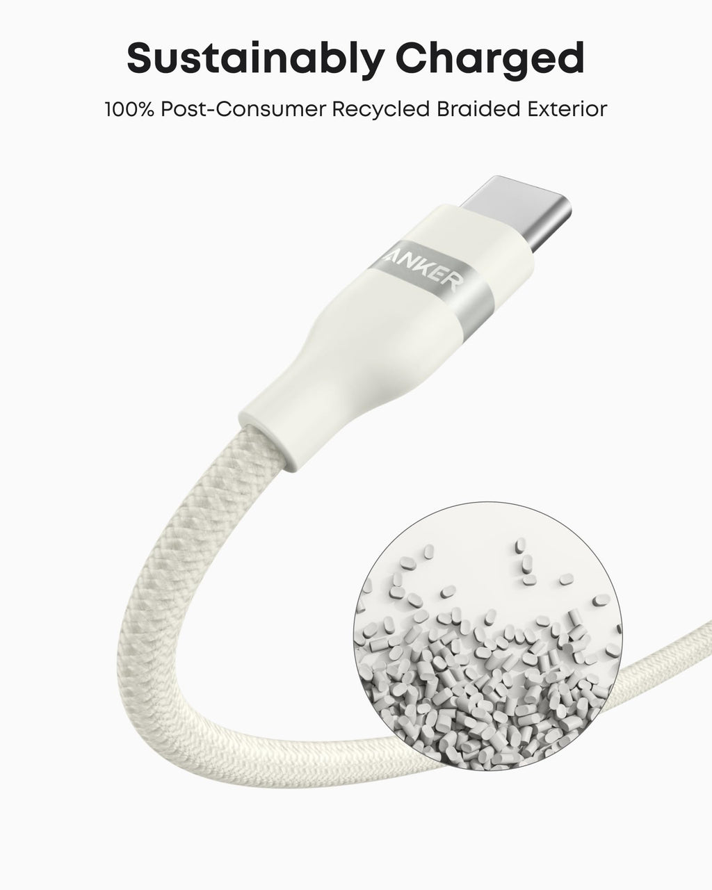 Anker USB-A to USB-C Cable (3 ft / 6 ft, Upcycled-Braided) - ATE