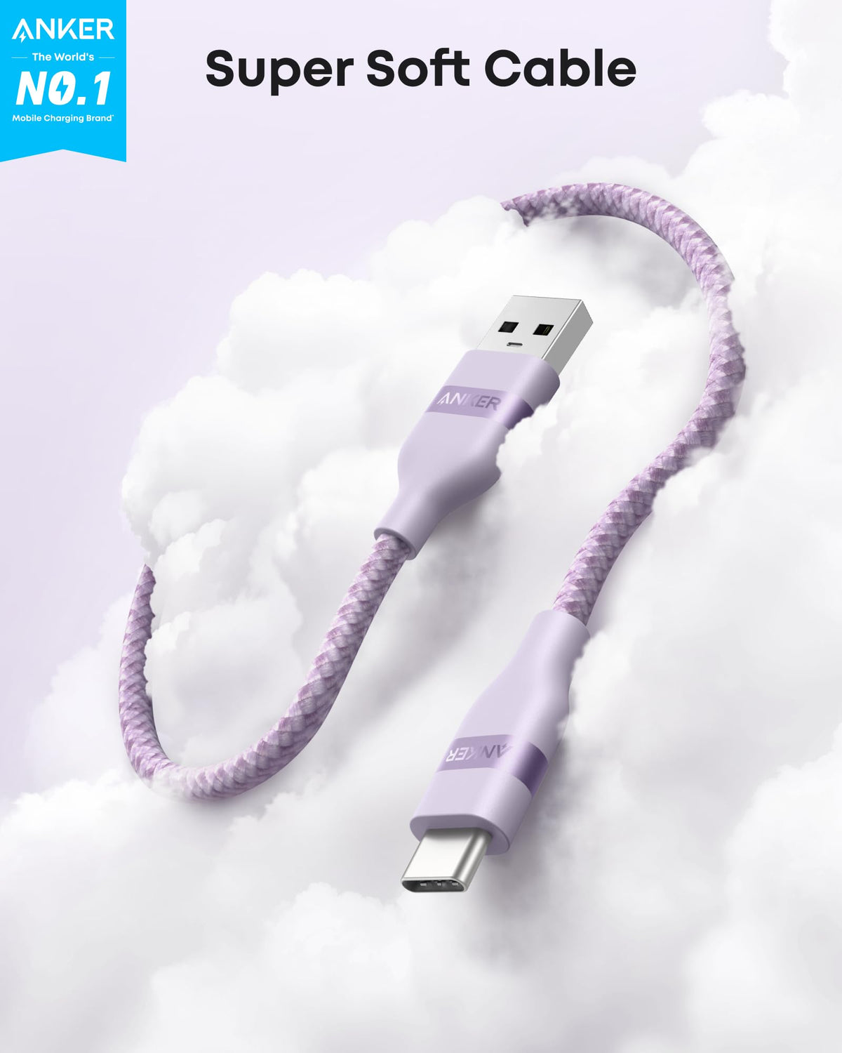 Anker USB-A to USB-C Cable (3 ft / 6 ft, Upcycled-Braided) - ATE