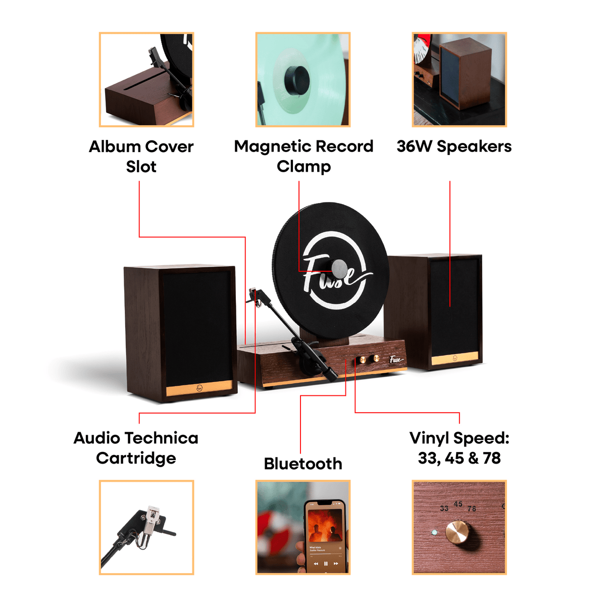 Fuse Audio GLD Vertical Vinyl Record Player - ATE